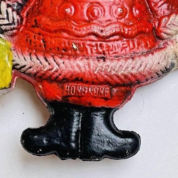 Vintage Santa Blow Mold Ornament Christmas Made Hong Kong Hanging - Picture 5 of 5